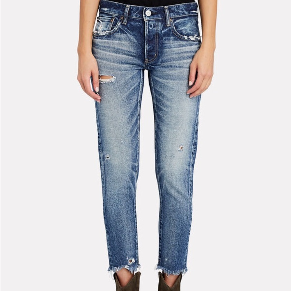MOUSSY Vintage Kelly Tapered Cotton Distressed Jeans
